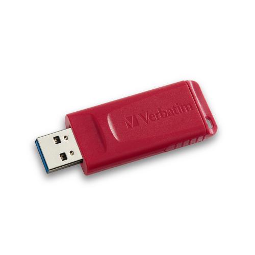Pen Drive Negro 128Gb usb 2.0 retractil Verbatim Store 'n' Go Rojo